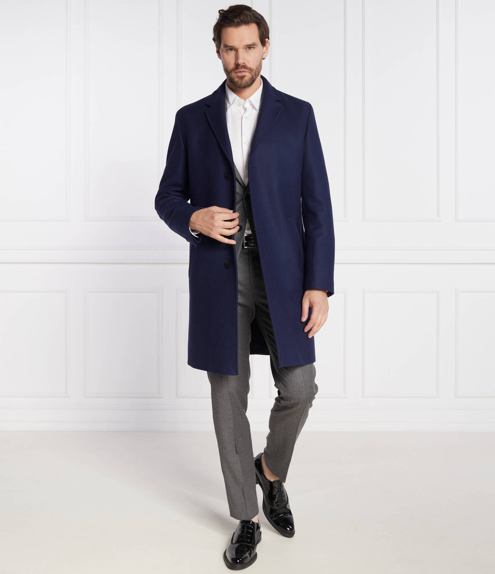 Хлопковое пальто malto HUGO - темно-синий(50501968)