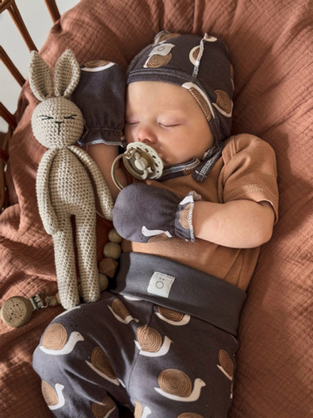 Рукавички-антицарапки Mjölk Новый день/Горчичный желтый/Улитки, сет из 3х пар