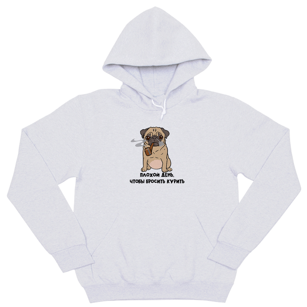 Толстовка "Мопс - бросает курить"