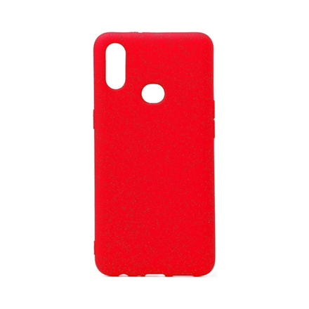 Силиконовый матовый чехол для Samsung A10, с блестками, красный