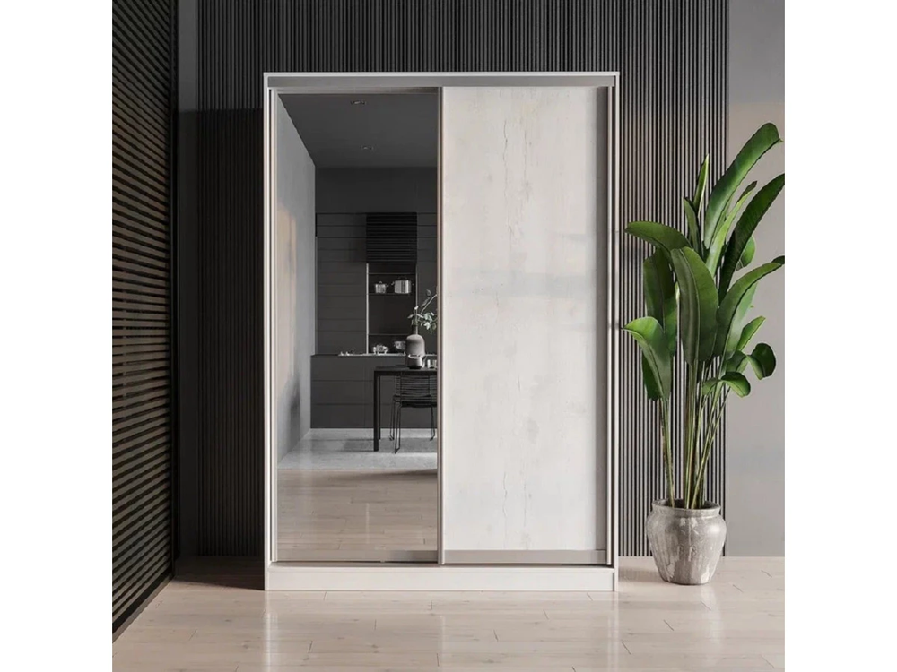 Шкаф-купе Мадрид ШКК-05 бетон пайн/белый