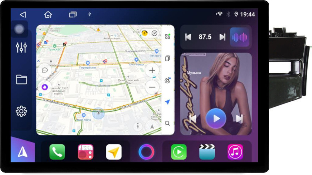 Магнитола для Honda Fit 3 2013-2020 (штатная КЗВ, рамка 10) - FarCar BX877 монитор 13" 2K QLED на Android 13, TS10, 6+128, CarPlay, 4G SIM-слот