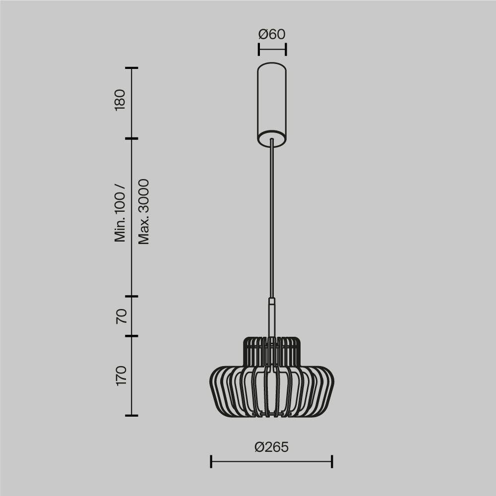 Светильник подвесной светодиодный Maytoni   MOD465PL-L12BK2