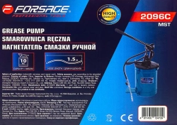 Нагнетатель смазки ручной, 10кг (длина шланга 1.5, внутр.Ø 210мм, внутр. высота 300мм) Forsage F-2096C MST