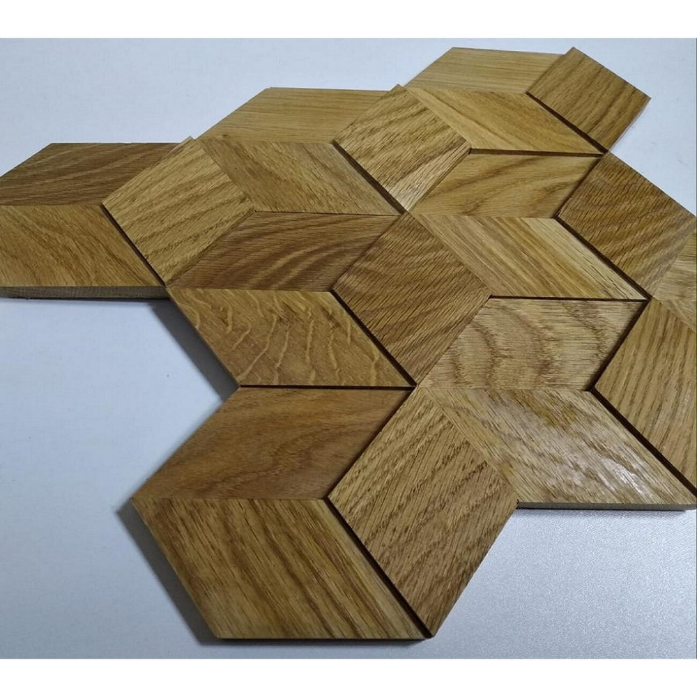 Деревянная мозаика для стен Wood Mosaic Дуб Соты