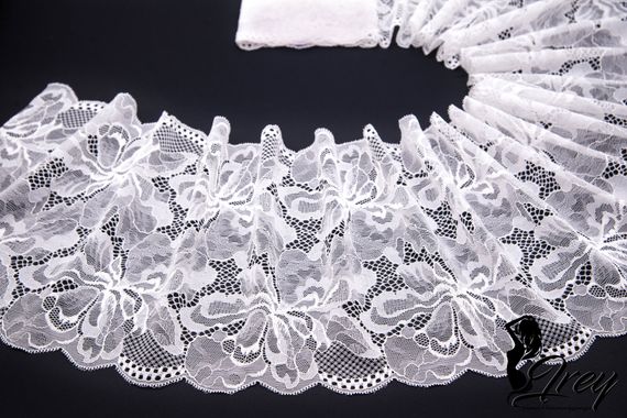 03-264 ОПТ Кружево эластичное 22 см, теплый белый