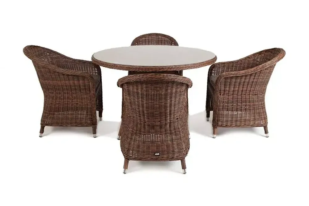 "Равенна" обеденная группа плетеная, цвет коричневый