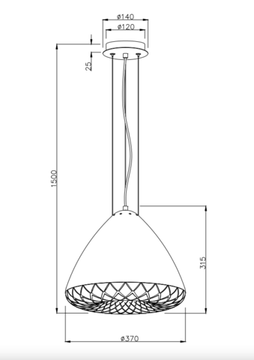 Светильник подвесной 1*Е27 2093/05/01P золото Senso Stilfort