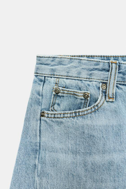 ZARA ДЖИНСЫ ZW COLLECTION ANKLE RELAXED СО СРЕДНЕЙ ПОСАДКОЙ, ГОЛУБОЙ