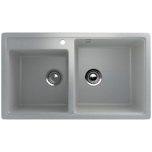 МОЙКА ULGRAN ДВОЙНАЯ КЕРАМОГРАНИТ U-200 СЕРЫЙ 310