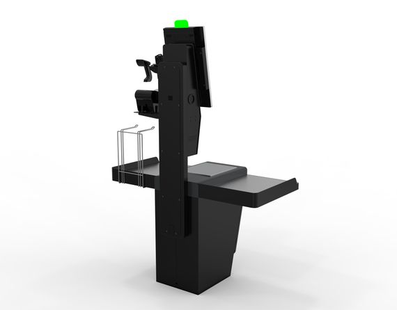 POScenter SCO-M210_V2 LE Fly (J4125,8/128GB,черная тумба с полками)