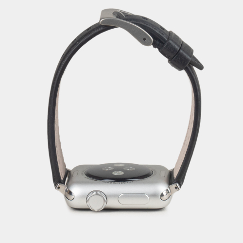Ремешок для Apple Watch 44/45/46 mm из кожи теленка, черного цвета