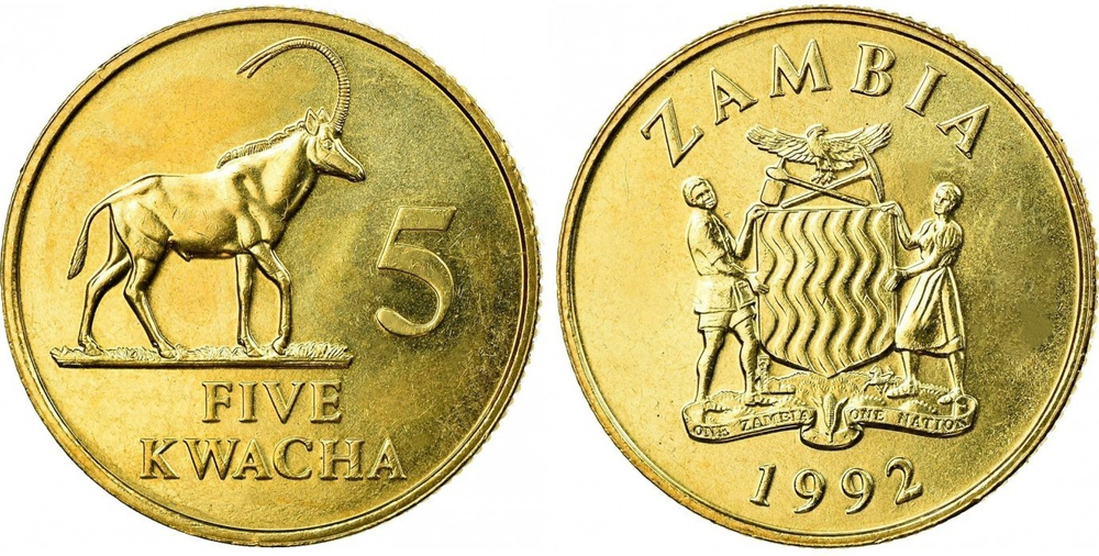 Замбия 5 квач, 1992 Антилопа aUNC