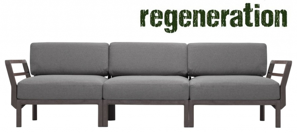 Диван пластиковый с подушками Nardi Maximo 3, терра, лава