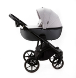 Детская универсальная коляска Adamex NOLA TIP 2 в 1 N-PS146 (Светло-серый, Серая перламутровая экокожа)