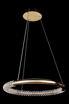 Подвесная люстра LED 40W 3000К/4000К/6000К LE3064/600 GD золото Tesla Leon