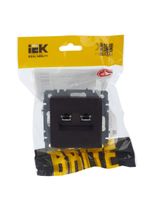 BRITE Розетка двойная RJ11+RJ45 кат.5E РК/Т12-БрТБ темная бронза IEK