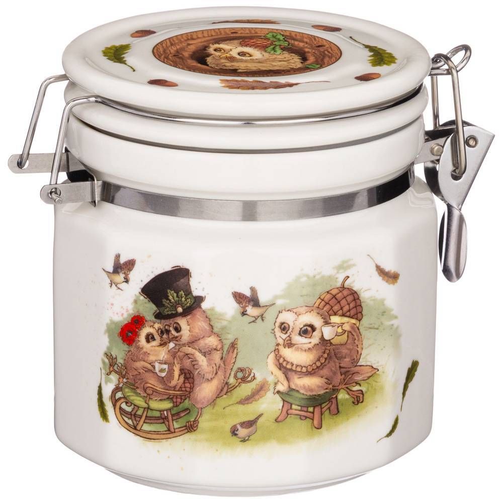 БАНКА С КРЫШКОЙ LEFARD "СОВЫ" 11*10 СМ 500 МЛ (КОР=18ШТ.)