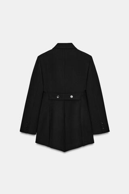 ZARA АСИММЕТРИЧНЫЙ БЛЕЙЗЕР — ZW COLLECTION, ЧЕРНЫЙ