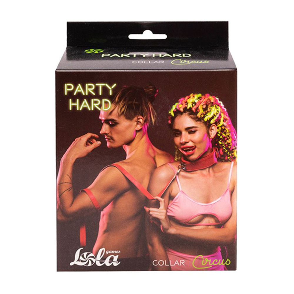 Красный ошейник 49,5см с поводком Lola Games Party Hard Circus 1085-02lola