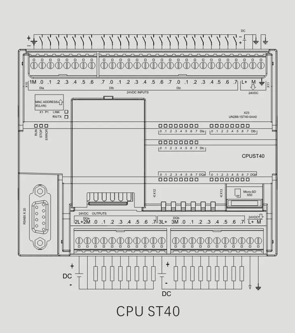ЦЕНТРАЛЬНЫЙ ПРОЦЕССОР UNIMAT  S7 200 smart PLC 24DI/16DO UN 2881ST400AA0 (UN 288-1ST40-0AA0)