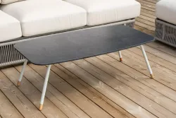 "Альбано" лаунж-зона 5-местная плетеная из роупа (веревки), каркас алюминиевый светло-серый, роуп серый меланж