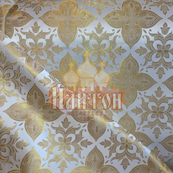 Парча "Вера" белая с золотом