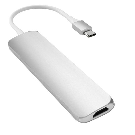 USB разветвитель Satechi Slim Multiport V2, серебристый (ST-SCMA2S)