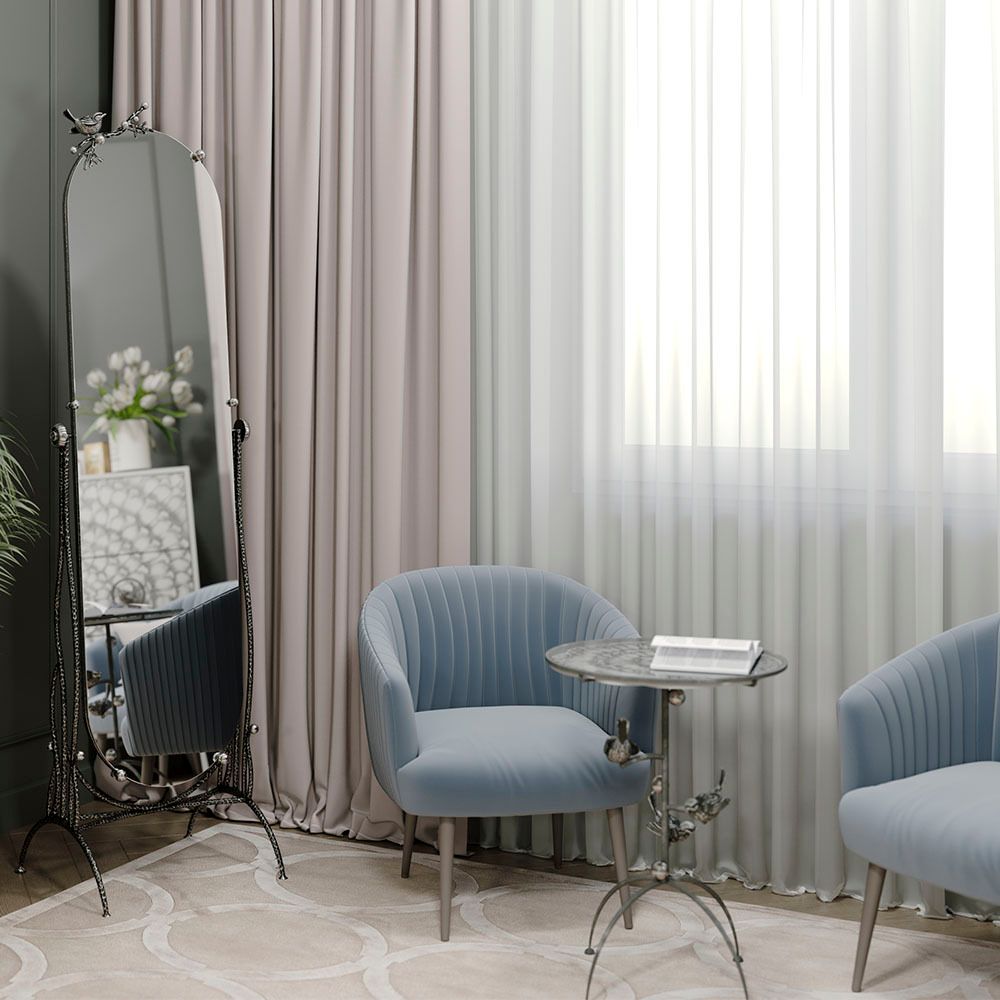 Столик Терра Птички Серебро