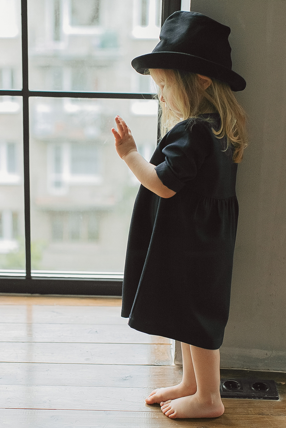 Платье  family look детское - черно-синее