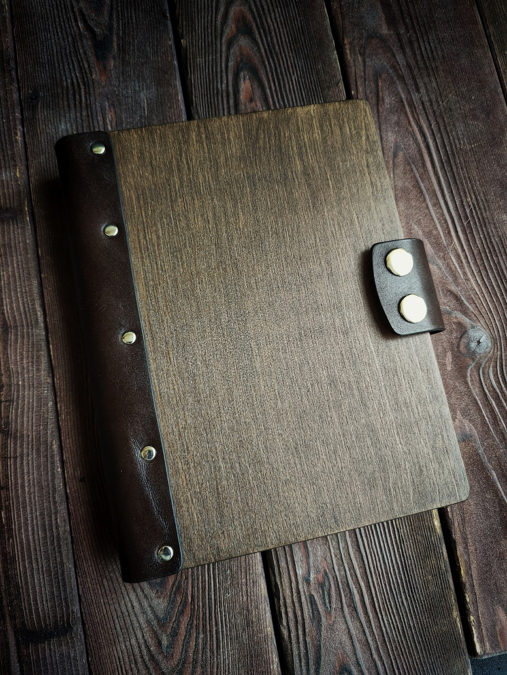 Деревянный блокнот на кольцах А5