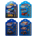 Блокнот детский Basir на замке, с карандашом, линейкой и ластиком, формат А6, серия "Машины", переплет 7БЦ, 15*11 см, 48 листов, ассорти