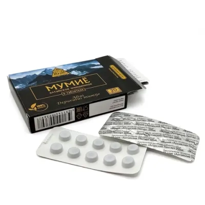 Алтайский нектар Мумиё алтайское очищенное в таблетках, 20 таблеток по 0,2 г