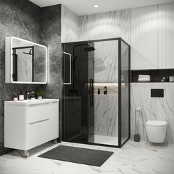 Душевой уголок Grossman Cosmo 110х70 120.K33.02.1170.21.10 профиль Черный матовый стекло тонированное