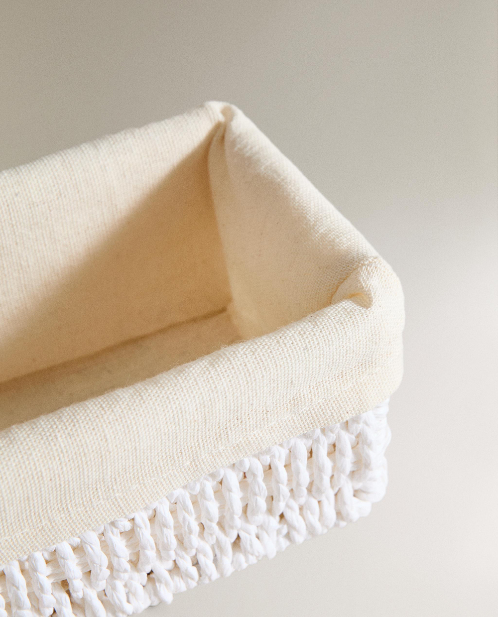 Zara Home Корзина из плетёной бумаги, цвет бежевый, 32 см