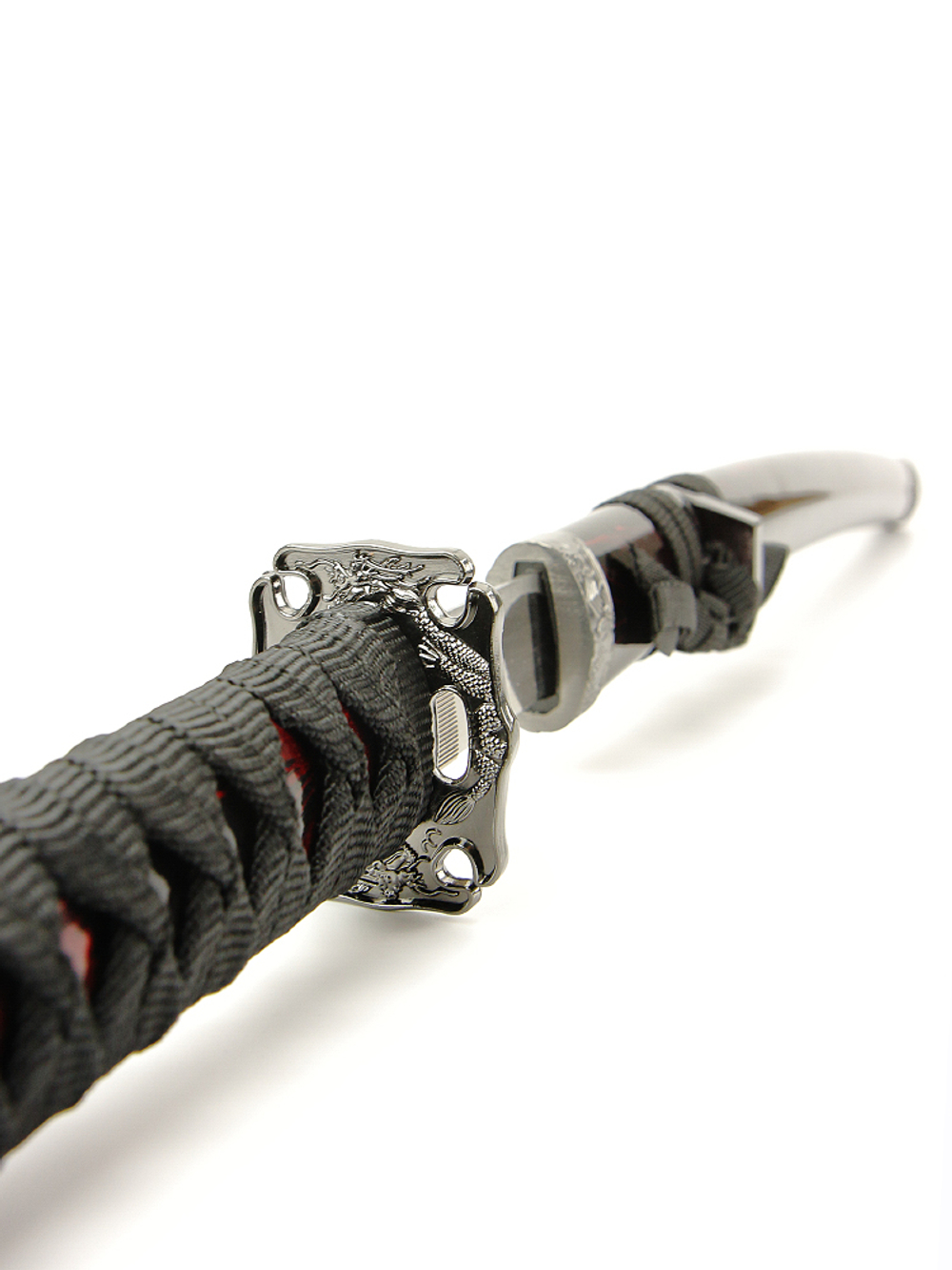 Набор самурайских мечей, 2 шт. Ножны бордово-черный мрамор, цуба серебро