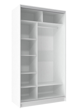 Шкаф-купе двухдверный с зеркалом 1200 Домашний Белый