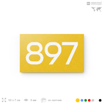 Номер на дверь 897, табличка на дверь для офиса, квартиры, кабинета, аудитории, склада, желтая 120х70 мм, Айдентика Технолоджи