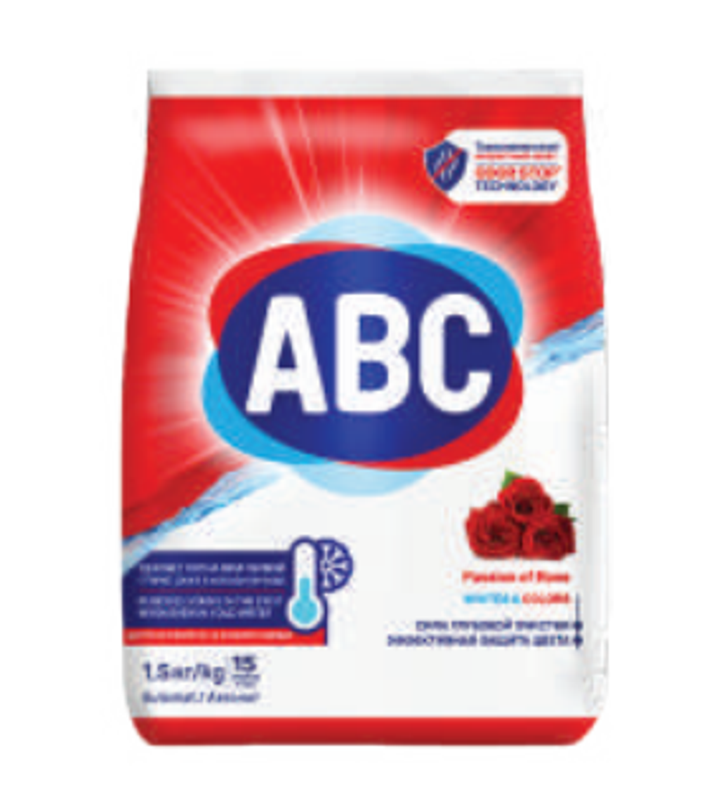Порошок для стирки белья ABC Роза 1.5 KG x 12