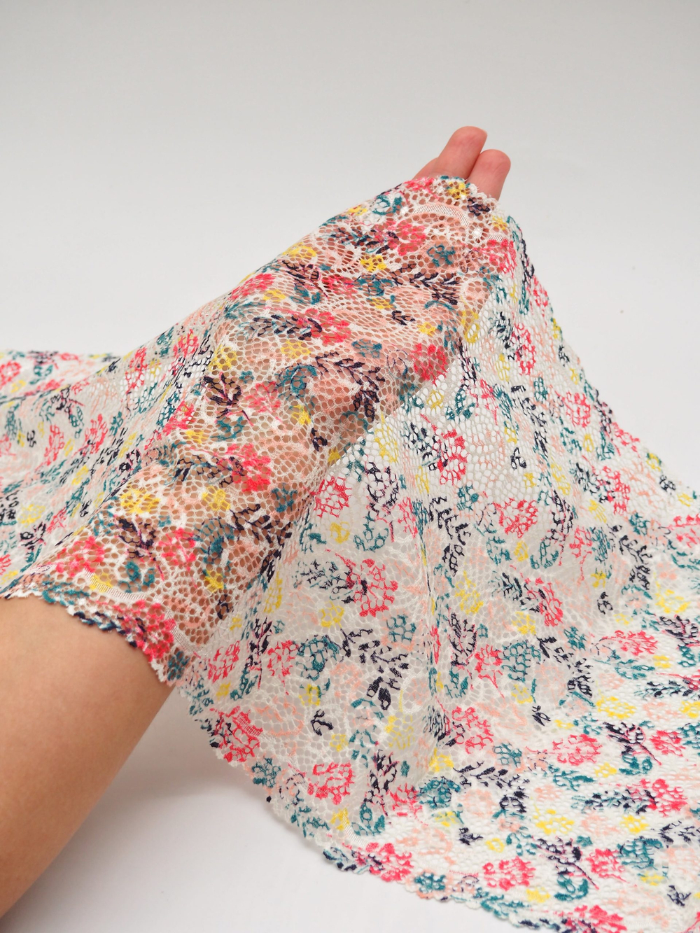 Эластичное кружево мультиколор ширина 23 см