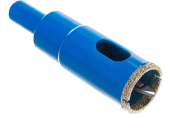 Алмазная коронка с центрирующим сверлом по керамике и стеклу ЗУБР Профессионал Р60, трехгранный хвостовик, 20 мм, для дрели 29850-20