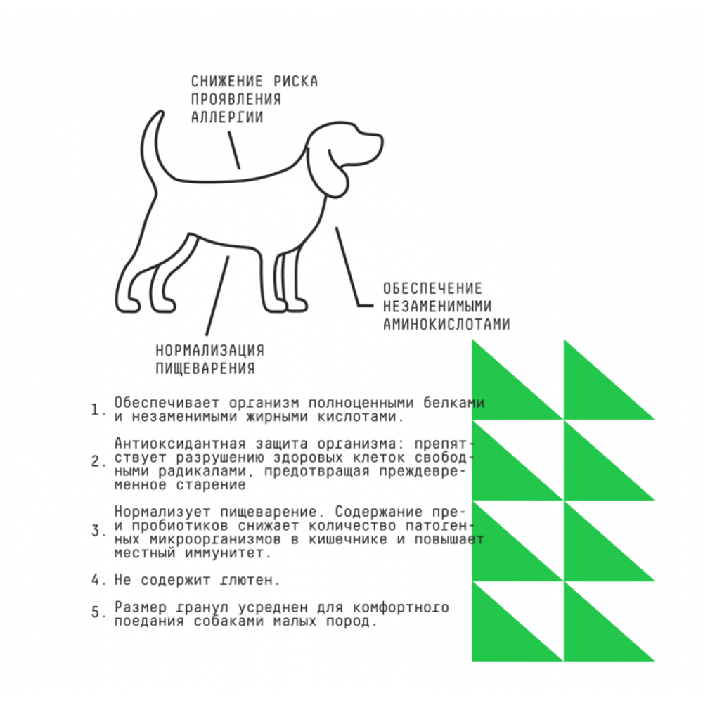 Сухой корм AJO Dog Mini Hypoallergenic для взрослых собак миниатюрных и малых пород, склонных к аллергиям, с гречкой