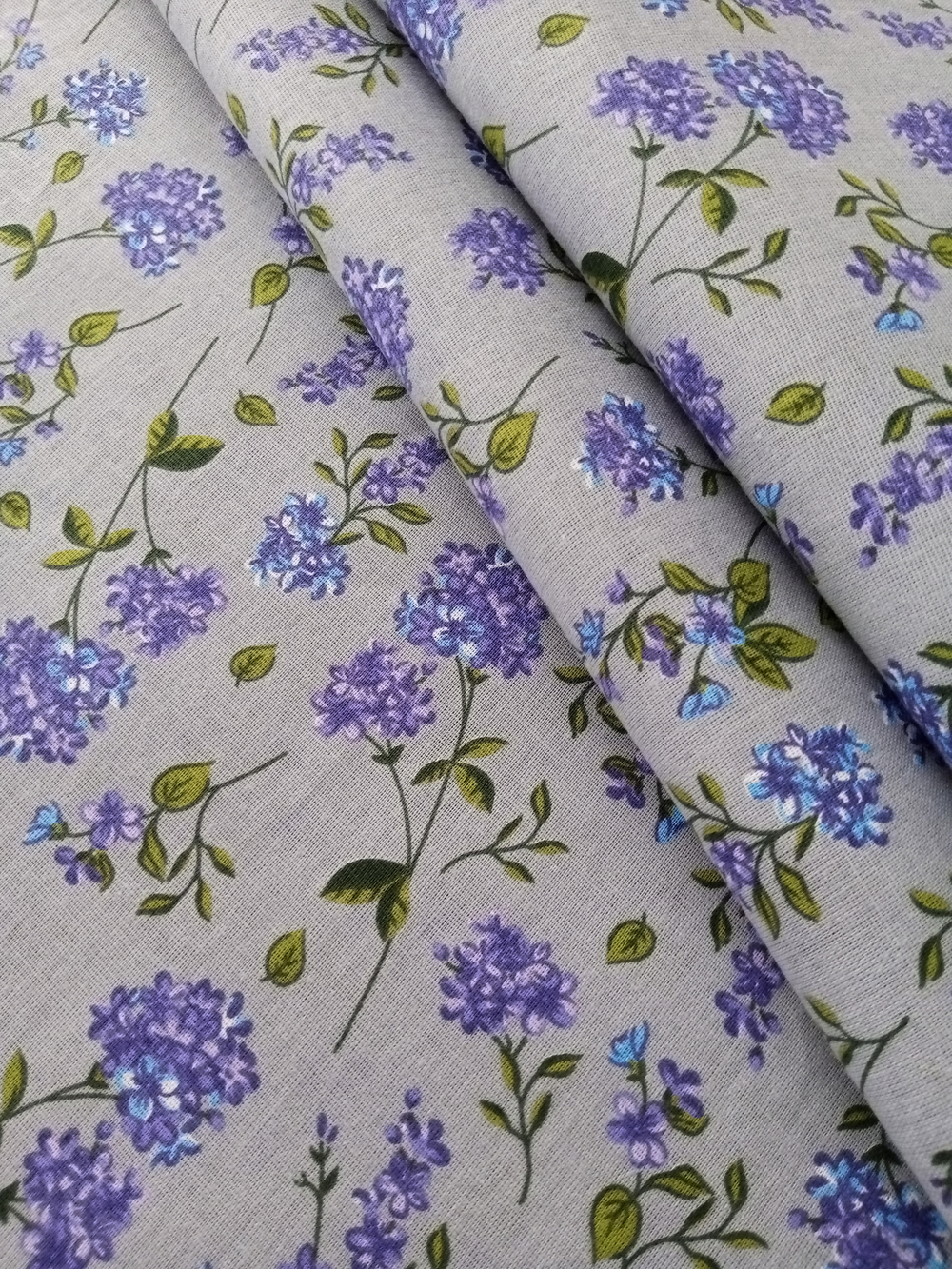 Ткань бязь плательная, рис. "Сирень", ширина 150 см, арт. 772