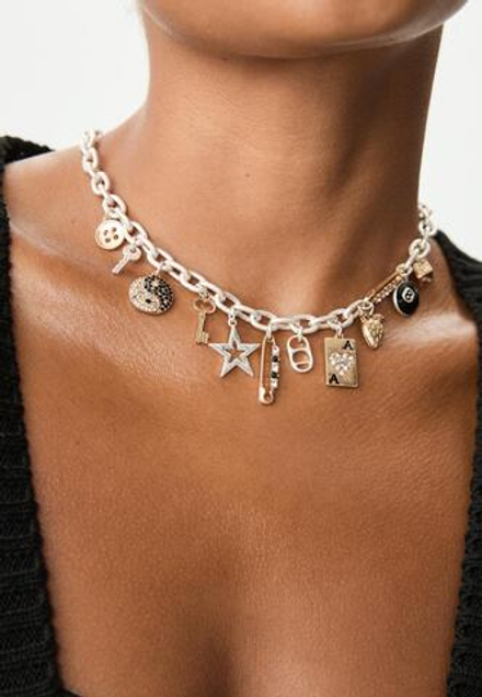 STRADIVARIUS Ожерелье с подвесками, серый