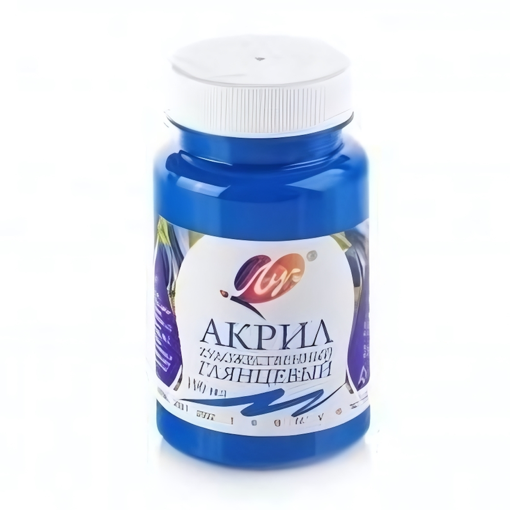 Акриловая краска художественная 100мл голубая (Луч)