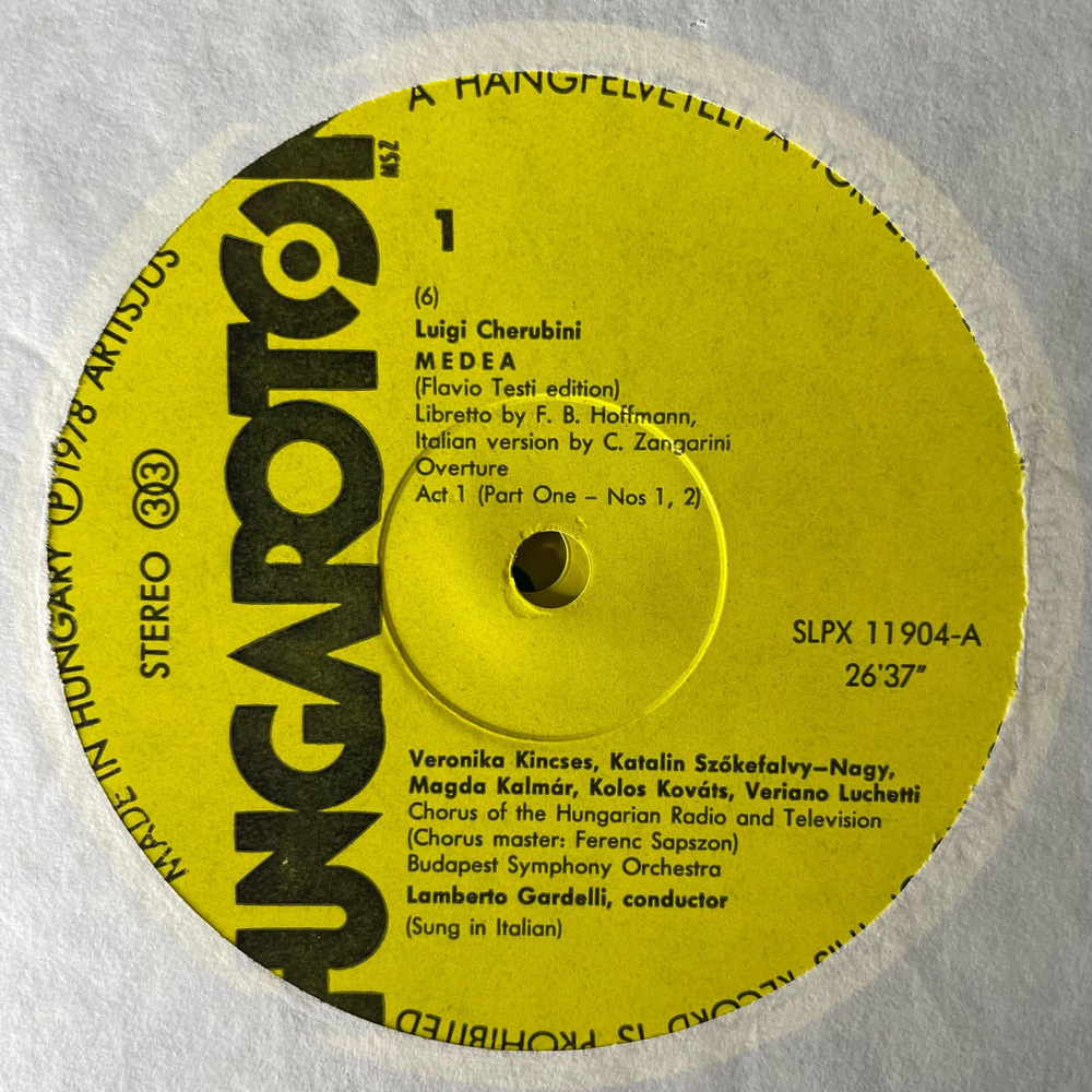 Винтажная виниловая пластинка LP Л. Керубини, Cherubini, Медея Medea Опера (Венгрия 1978)