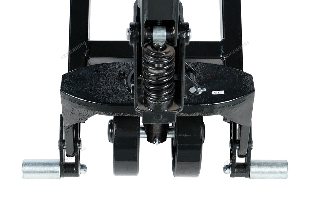 NORDBERG (N3904-10) Тележка (рохля) складская гидравлическая с высоким подъемом 1 т, с полиуретановыми колесами