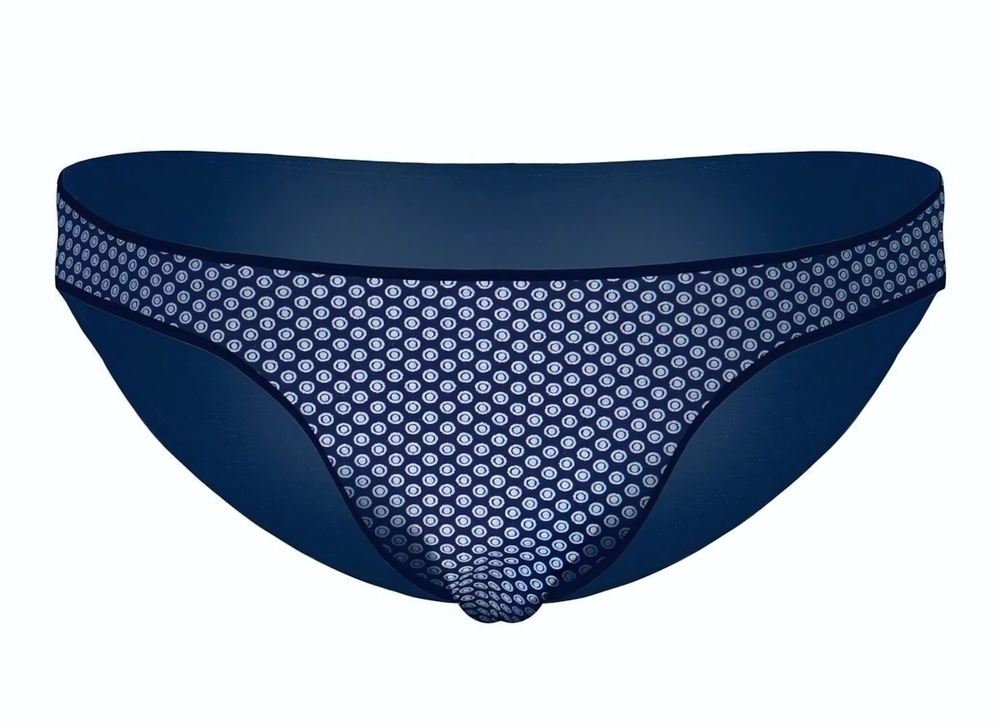 Темно-синие трусы-слипы в двойной горох (Размер: XL) (Цвет: темно-синий)