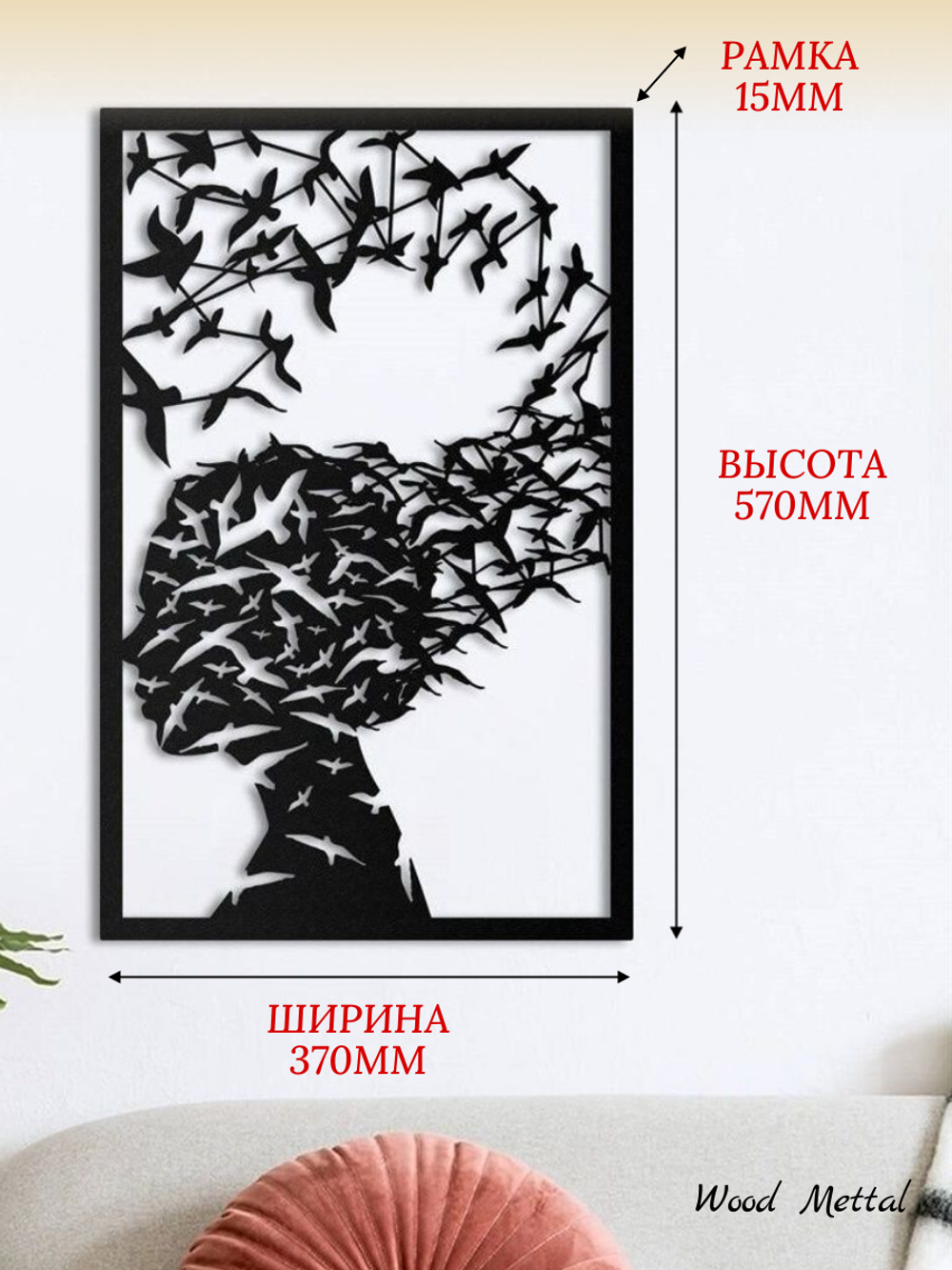 Панно "Птички в голове"