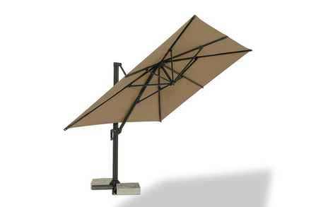 4SIS "Римини" зонт уличный 3х4м на боковой алюминиевой опоре, тент бежевый